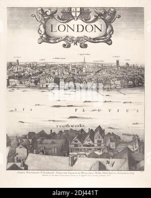 Aus Hollar's `View of London, 1647' (Blatt IV), Druck eines unbekannten Künstlers, 20. Jahrhundert, nach Wenzel Hollar, 1607–1677, Böhmisch, 1907, Reproduktion Stockfoto